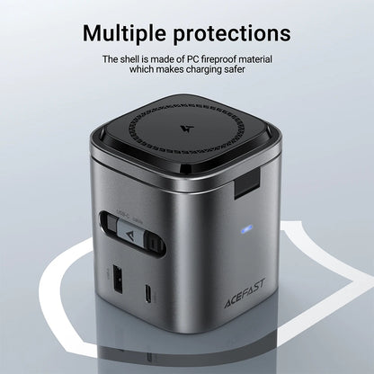 6 in 1 Multifunction 15W Magnetic Wireless Charging Station for Iphone 16 15 Gan PD65W Charging Cube USB C Fast Charging